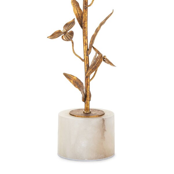 Alabaster base of a buffet lamp